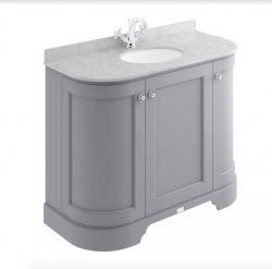 Bayswater Bathrooms Plummett Grey 1000mm 3-Door Curved Basin Cabinet