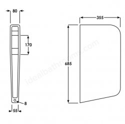 RAK Deluxe Urinal Divider Partition Panel