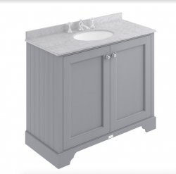 Bayswater Bathrooms Plummett Grey 1000mm 2-Door Basin Cabinet