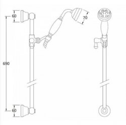 Bayswater Black & Chrome Slider Rail Kit