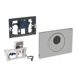 Geberit Sigma 10 Brushed/Polished/Brushed Touchless/Manual WC Flush For Sigma Cistern 12cm, Battery Powered*