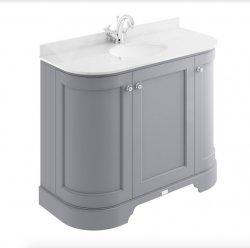 Bayswater Bathrooms Plummett Grey 1000mm 3-Door Curved Basin Cabinet