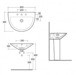 RAK Morning 65cm 1 Tap Hole Basin