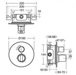 Ideal Standard Easybox Slim Bi Thermostatic Shower Mixer with on/off and Round Faceplate