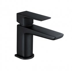 RAK Moon Black Mini Mono Basin Mixer With Clicker Waste