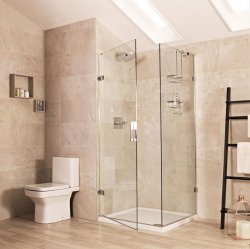 Roman Liberty 10mm Hinged Door with One In-Line Panel 1200 x 900mm (Corner Fitting)