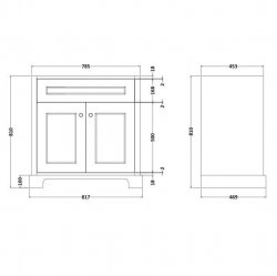 RAK Washington 800mm Black Basin Unit