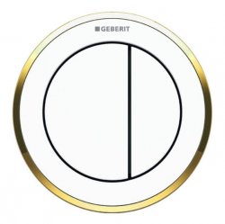 Geberit Type 10 Gold/White Dual Flush Button for Furniture