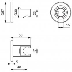 Ideal Standard Silk Black Round Wall Bracket