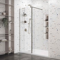 Roman Haven Select 700mm Wetroom Panel (8mm) - Gunmetal