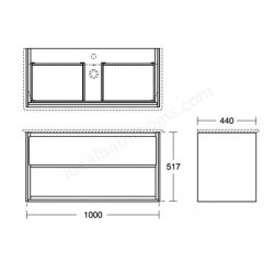 Ideal Standard Connect Air 1000mm Vanity Unit with Open Shelf (Matt Dark Brown with Matt White Interior)