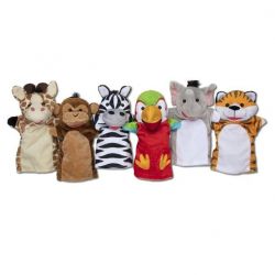Melissa & Doug Safari Friends Buddies Hand Puppet Set of 6