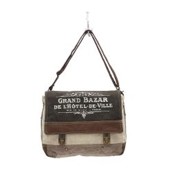 Grand Bazar Canvas & Leather Messenger Bag
