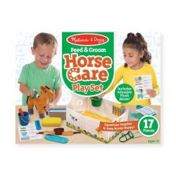 Melissa & Doug Horse Care Feed & Groom Play Set - 17 Pieces