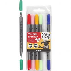 Shaun The Sheep Drawstring Bag & Textile Marker - Colour In