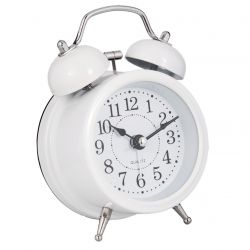 White Metal Alarm Clock - Clayre & Eef 