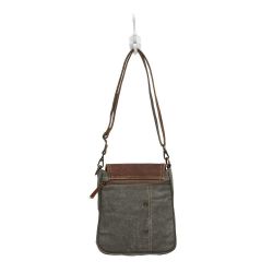 Bicycle Bike Print Canvas & Leather Shoulder Bag