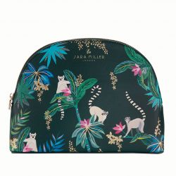 Sara Miller - Large Cosmetic Make Up Wash Bag - Dark Green Lemur Tahiti