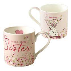Super Duper Sister Gift Mug - Boxed - Rufus Rabbit