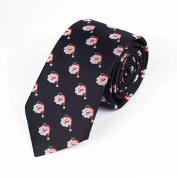 Christmas Santa Novelty Tie Black - Snazzy Santa