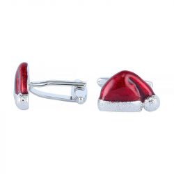 Christmas Santa Hat Cufflinks - Boxed - Snazzy Santa