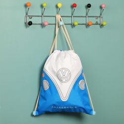 Volkswagen VW T1 Campervan Drawstring Bag - Blue