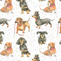 Dachshund Dog Wrapping Paper Sheets & Tags - Arty Penguin