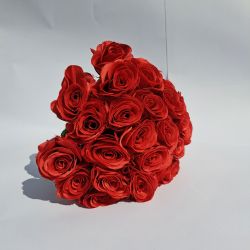 Red Rose Artificial Flower Bouquet - 24 Roses - 34cm - Sincere