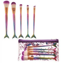 Mermaid Tail Handy 5 Piece Make Up Brush Set
