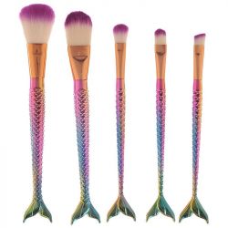 Mermaid Tail Handy 5 Piece Make Up Brush Set