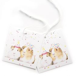 Guinea Pig Party Wrapping Paper 2 Sheets & 2 Tags - Arty Penguin