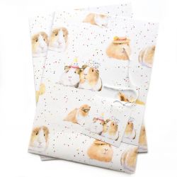 Guinea Pig Party Wrapping Paper 2 Sheets & 2 Tags - Arty Penguin