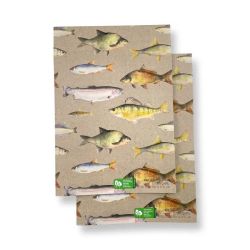 Fish Fishing Wrapping Paper Sheets & Tags - Arty Penguin