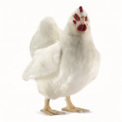 Soft Toy Bird, White Hen, Chicken by Hansa (37cm) 4172