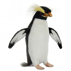 Soft Toy Bird, Crested Penguin by Hansa (24cm. H) 7098