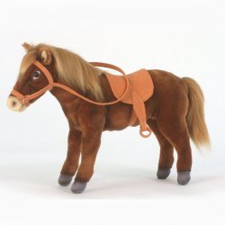 Soft Toy Brown Horse with Saddle & Bridle  by Hansa (37cm) 5811