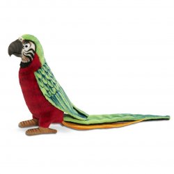 Soft Toy Bird, Red Parrot, Macaw by Hansa (16cm) 3326