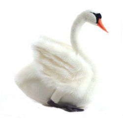 Soft Toy Water Bird, White Swan by Hansa (29cm) 4085