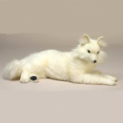 Soft Toy Snow Fox Lying by Hansa (60cm) 4796