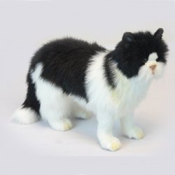 Soft Toy Black & White Cat by Hansa (46cm) 6485