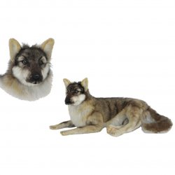 Soft Toy Wolf Lying by Hansa (66cm.L) 6762