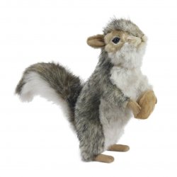 Soft Toy Grey Squirrel With Nut by Hansa (20cm) 4841