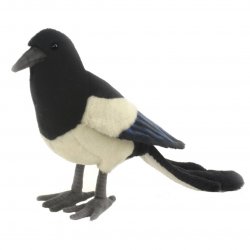 Soft Toy Magpie Bird Blue by Hansa (33cm) 5033