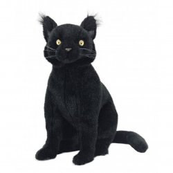 Soft Toy Black Cat Sitting by Hansa (35cm) 7012