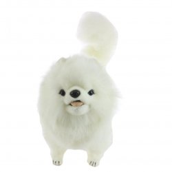 Soft Toy White Pomeranian Dog by Hansa(49cm.L) 7324