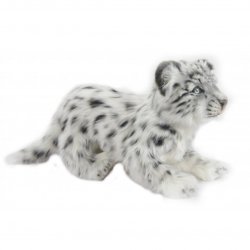 Soft Toy Snow Leopard Wildcat Stand by Hansa (34cm) 6954