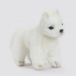 Soft Toy Snow Fox Cub Standing by Hansa (20cm.L) 6831
