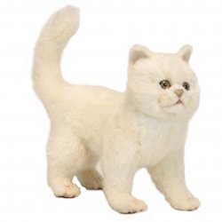 Soft Toy Cat, White Kitten by Hansa (29cm) 6434