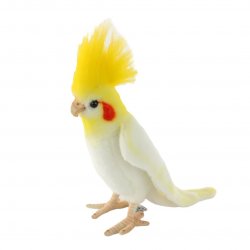 Soft Toy Bird, White Cockatiel by Hansa (23cm) 6457