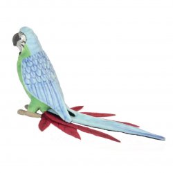 Soft Toy Bird, Green Parrot by Hansa (37cm) 3324